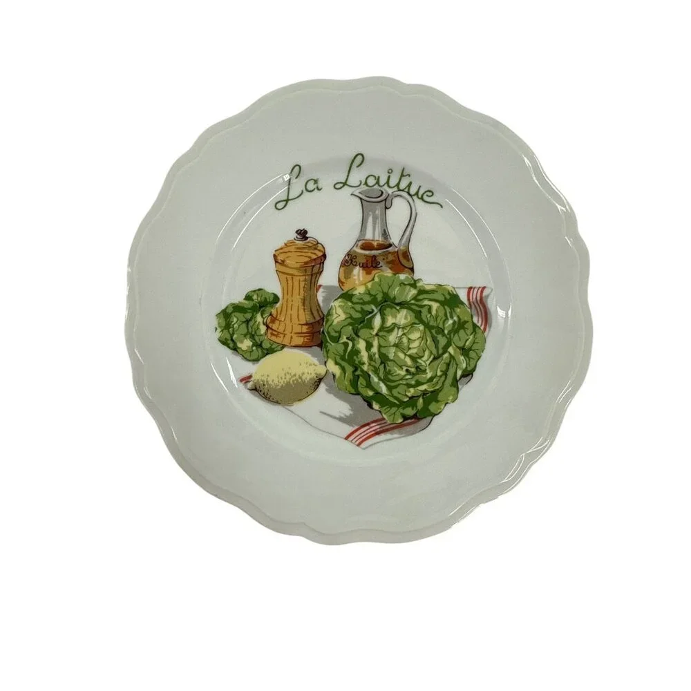 Vintage Merry Haute Limoges Porcelaine‎ French Salad Plate Set Of 6 G. Louviere